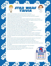 Quiz questions about movies, sporting events, celebrities, and more! Free Printable Star Wars Trivia Questions Play Party Plan