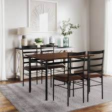 Maybe you would like to learn more about one of these? Mainstays 5 Piece Wood Metal Dining Room Set Canyon Walnut Black Walmart Com Walmart Com
