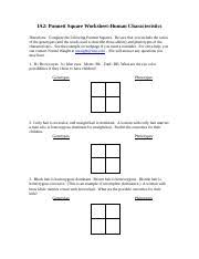 Let's take a look at how punnet squares work using the yellow and green peas example from mendel's garden experiments. Punnet 2dtz129 Doc Ia2 Punnett Square Worksheet Human Characteristics Directions Complete The Following Punnett Squares Be Sure That You Include The Course Hero