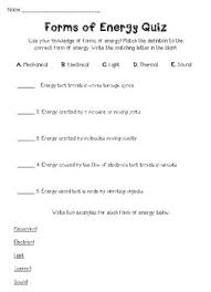 Space trivia questions and answers pdf. Forms Of Energy Quiz By Melissa Parada Teachers Pay Teachers
