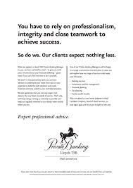 One Page Advert Taken Out In The Times For Lloyds Tsb Private Banking Private Banking Peace Of Mind Banking