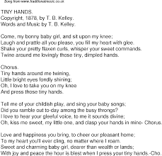 Old Time Song Lyrics For 37 Tiny Hands