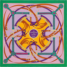 36 X 36 Scarf Hermes La Promenade Du Matin Print Scarf Design Hermes Scarf Silk Accessories