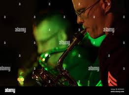 Sgt. Blake Visser, instrumentalist, with the 4th Infantry Division Band  performs during the holiday concert held at the Bill Reed Special Events  Center, Fort Carson, Colorado, December 10, 2017. (U.S. Army photo