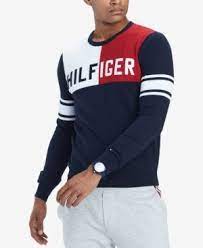 Tommy Hilfiger Men S Bedford Colorblocked Logo Sweater Created For Macy S Tommyhilfiger Cloth Tennis Clothes Tommy Hilfiger Outfit Mens Winter Fashion