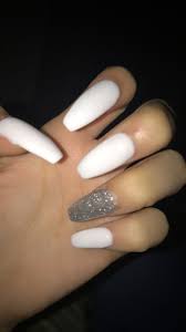 Blue glitter fade over acrylic nails. Follow Fentybinder For More White Acrylic Nails Best Acrylic Nails White And Silver Nails