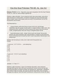 Dengan kata lain tes psikologi sangat berpengaruh dalam seleksi masuk yang ada di polri maupun tni (ad, au dan al). Https Pdfcoffee Com Download Kisi Kisi Soal Psikotes Tni 3 Pdf Free Html