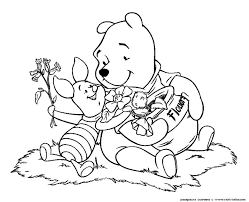 Winnie the pooh coloring pages. Get This Winnie The Pooh Coloring Pages Free Pooh And Piglet Making A Bouquet