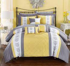 Every 10 piece bedroom set that we think would be a fantastic addition to your home. Amazon Com Chic Home Cs1645 An Clayton 10 Piece Comforter Set Queen Yellow Home Kitchen