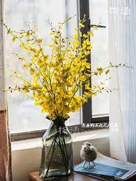 掬涵 文心蘭仿真手工花 花卉 植物 絹花 室內臥室客廳擺放裝飾 painting art decor