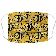 In those days, nickels had pictures of bumble bees on 'em. Cute Bumble Bee And Flower Pattern Accordion Face Mask Lookhuman