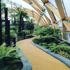 Lucuma Magazine On Instagram The Roof Garden On The Futuristic Cross Rail Place Development In Canary Wharf Canarywhar Roof Garden Canary Wharf Green Space