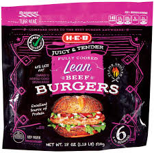 Literally the best burger i've ever had! i have to say the burgers were the most incredible thing i have ever tasted in my life. H E B Fully Cooked Lean Beef Burgers Shop Beef Veal At H E B