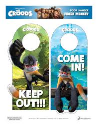 Free Printables Punch Monkey Door Hangers Caveman Party Free Printables Dreamworks