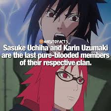 Karin Uzumaki And Sasuke Uchiha Are The Last Poor Blooded Members Of Their Clan 3 Naruto Facts Naruto Shippuden Anime Naruto Funny