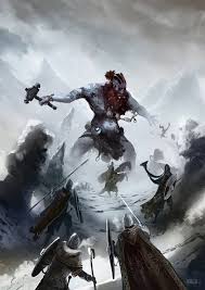 Battling A Frost Giant Fantasy Creatures Fantasy Monster Fantasy Art They are more powerful than common giants and have double the amount of health. fantasy creatures fantasy monster