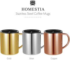 Best camping coffee mugs reviewed by outdoor experts. Copper Coffee Mug Set Of 2 Stainless Steel Coffee Cups Double Wall Coffee Travel Mug With Lid By Homestia 14oz Home Kitchen Coffee Cups Mugs