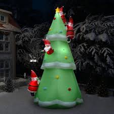 Sapin De Noel Gonflable Avec Pere Noel Led Ip44 500cm Xxl Tissu