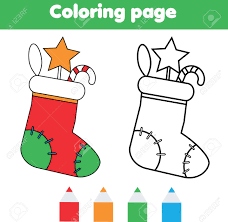 Uncategorized fox in socks lesson plans printable sock coloring page hanging. Coloring Page With Christmas Sock With Gifts Color The Picture Royalty Free Cliparts Vectors And Stock Illustration Image 88074833