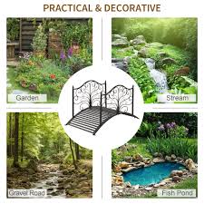 Free shipping want a unique garden accent the neighbors won't have but wish they did? Outsunny 4 Metal Arched Backyard Decorative Garden Bridge Black Bronze Walmart Com Walmart Com