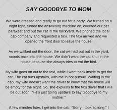 Say Goodbye To Mom Funny Story Funny Jokes Funny Stories Funny Long Jokes Mom Humor