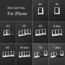 Wholesale Micro Nano Sim Card Holder Tray Slot For Iphone 4 4s 5 5s 6 6s 7 Plus Replacement Part Sim Card Adapters Socket Rev Sim Card Adapter Micro Nano Cards
