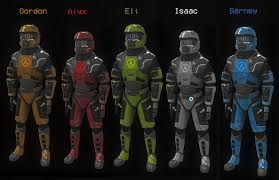 HEV Suits for everyone! Credit to Remy le Scornet for the models, which I  recolored. (Don't mind the mess of black pixels in the background, I don't  know what's going on) :