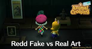 New horizons fish guide how and when to catch all the fish, broken down by hemisphere, month, and time of day. Redd S Paintings Statues Real Vs Fake Art Guide For Animal Crossing New Horizons