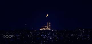 crescent moon night sky turkey