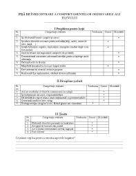 Cu toate ca nu exista un model standard al. Fisa De Observatie A Comportamentului Elevului