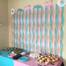 Mustache And Bows Dessert Table Streamer Wall Gender Reveal Party Gender Reveal Party Gender Reveal Decorations Gender Reveal Party Food