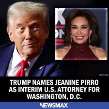 President Trump announced he's appointing former prosecutor Judge Jeanine  Pirro the interim U.S. attorney for Washington, DC. "She is in a class by  herself," the president wrote. Read more: https://bit.ly/4m4aJYB