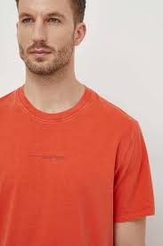 Majica kratkih rukava Pepe Jeans za muškarce, boja: narančasta, jednobojni  model
