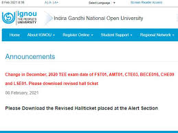 Ignou (indira gandhi national open university) hall ticket 2021 for december tee (term end exam) will be available for download from the last week of january 2021 as per the official notification. Ignou December Tee 2020 Revised Hall Ticket Issued Download Ignou Admit Cards Online At Ignou Ac In