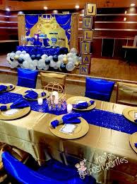 Little Prince Centerpiece Blue And Gold Birthday Party Table Etsy