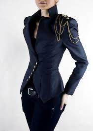 Asymmetrical Blazer Women S Jacket Office Jacket Etsy Military Fashion Fashion Blazers For Women