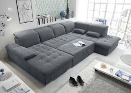 Dabei punktet das gemütliche xxl sofa mit einem raffinierten sowie pflegeleichten bezug aus microvelours in attraktiver antik optik. Couch Wayne R Sofa Schlafcouch Wohnlandschaft Schlaffunktion Anthrazit U Form