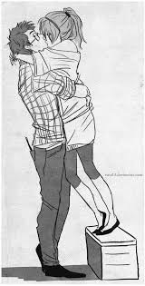 si no alcanzara a besarte por tu altura haria esto desenho de casal ilustracao de casal desenhos de casais desenho de casal