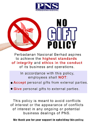 Overview of financing facilities in pns: No Gift Policy Pernas My