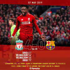 Roma have never lost at home vs barcelona (w1 d1). Squawka Football On Twitter April 10th 2018 Roma 3 0 Barcelona May 7th 2019 Liverpool 4 0 Barcelona Barcelona Are The First Team In Champions League History To Surrender A 3 Goal Advantage In