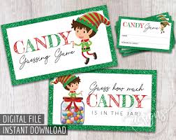 Christmas Candy Guessing Game Printable Christmas Games Etsy Christmas Party Games For Kids Christmas Party Games For Groups Candy Guessing Game