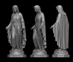 Virgin Mary Statue 3d Print Model Mary Statue Virgin Mary Statue Statue