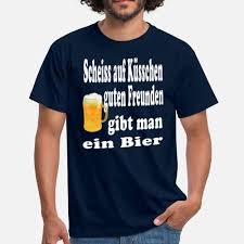 Bier Freunde Kusschen Geschenk Manner T Shirt Navy Shirt Spruche Shirts T Shirt