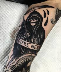 You Re Next By Samkanetattoo At Ocean Ink Tattoo In Sydney Australia Yourenext Reaper Grimreaper Samkanetattoo Oceani Circle Tattoos Tattoos Ink Tattoo