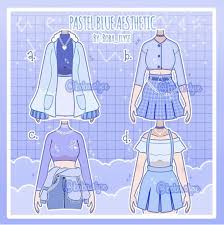 The shoulder areas where the sleeves are stitched to the. Boba Elyse Pastel Blue Aesthetic Drawing Anime Clothes Fashion Design Drawings Cute Art Styles