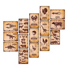 This metal wall decor features matte plates welded together in a unique pattern to create a stunning transitional look. Kitchen Metal Wall Plaque Pork Cuts Instruction Retro Tin Sign For Butcher Shop Home Decor Home Garden