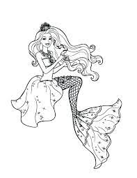 Barbie coloring pages for preschool, kindergarten and elementary school children to print and color. Mermaid Barbie Mermaid Free Printable Coloring Pages Novocom Top