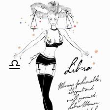 Libra Bilancia Astrology Zodiac Astropinup Pinup Girl Erotic Birthday Gift Ink Drawing By Artemisia Artfinder