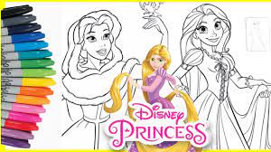 Join the ultimate princess celebration! Mewarnai Rapunzel Putri Dan Princess Belle Disney Princess Coloring Rapunzel Belle Youtube