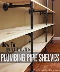 All you'll need are four flange fittings, two three socket tee fittings, and two 90° elbow fittings. Iron Pipe Shelves